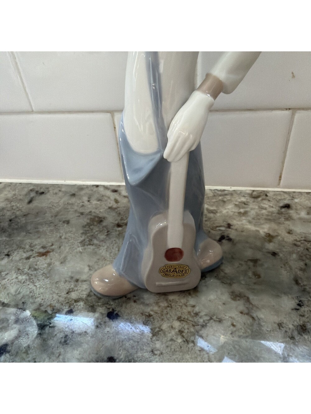 Casades Singing Clown with guitar Glazed Porcelain Figure. made in Spain. 10"